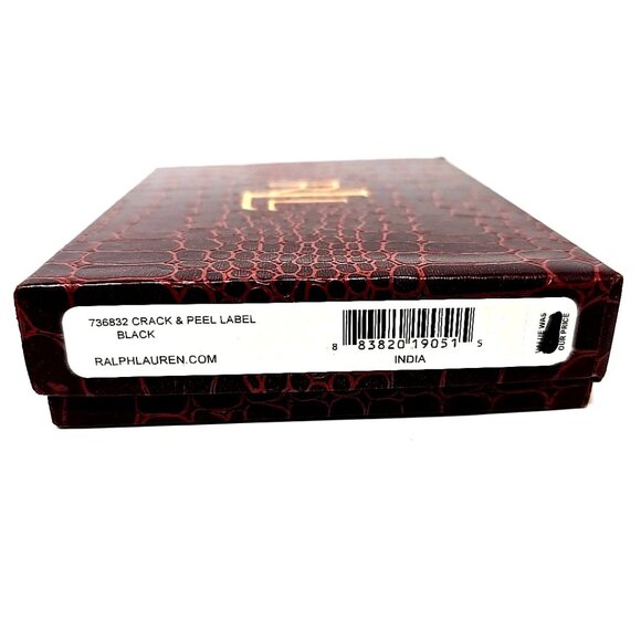 Lauren by Ralph Lauren Black Pebbled Leather Passcase Men's Wallet - Picture 7 of 8